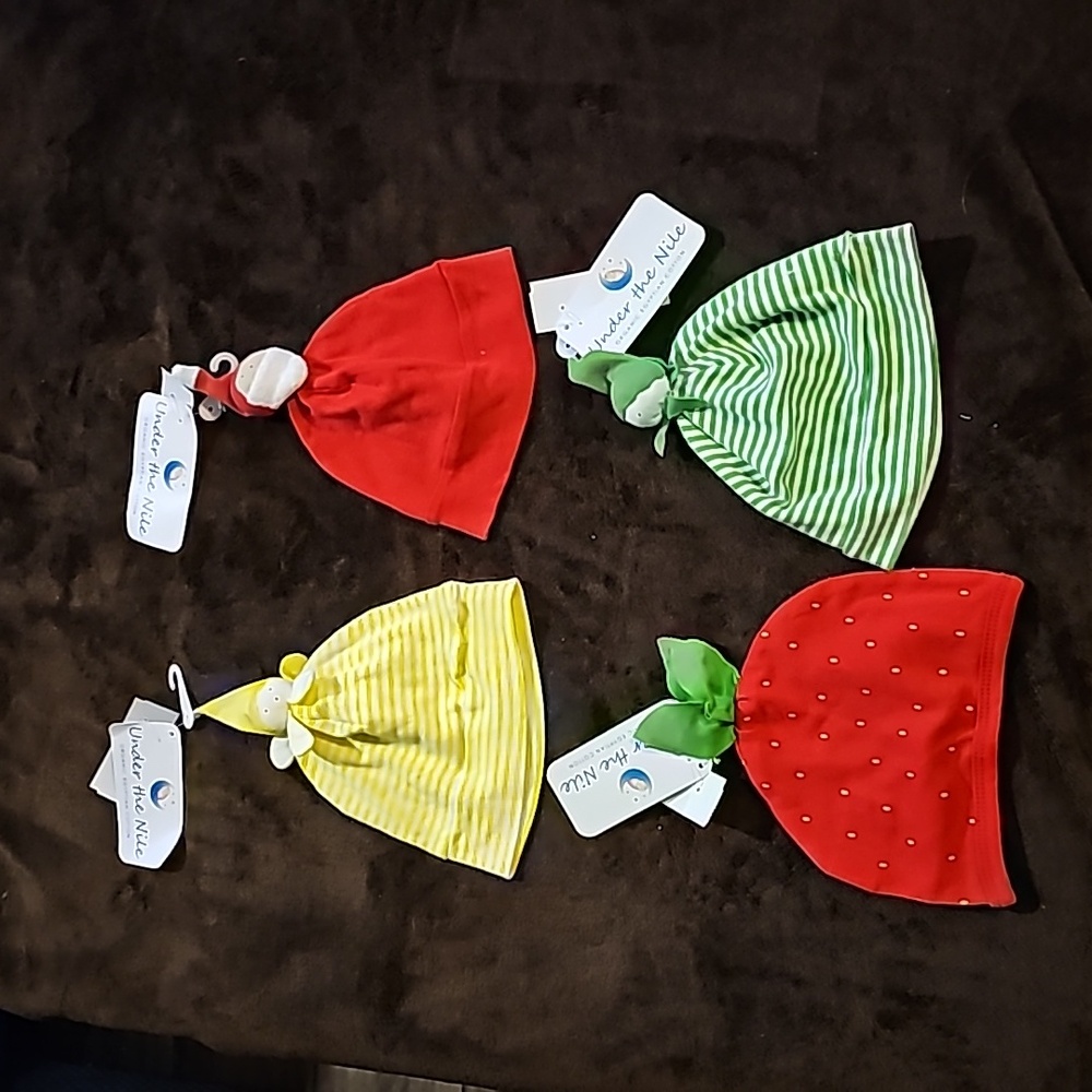 Under the Nile Caps Hats Unisex Baby 0-3M Organic Cotton Mixed Set Of 4
